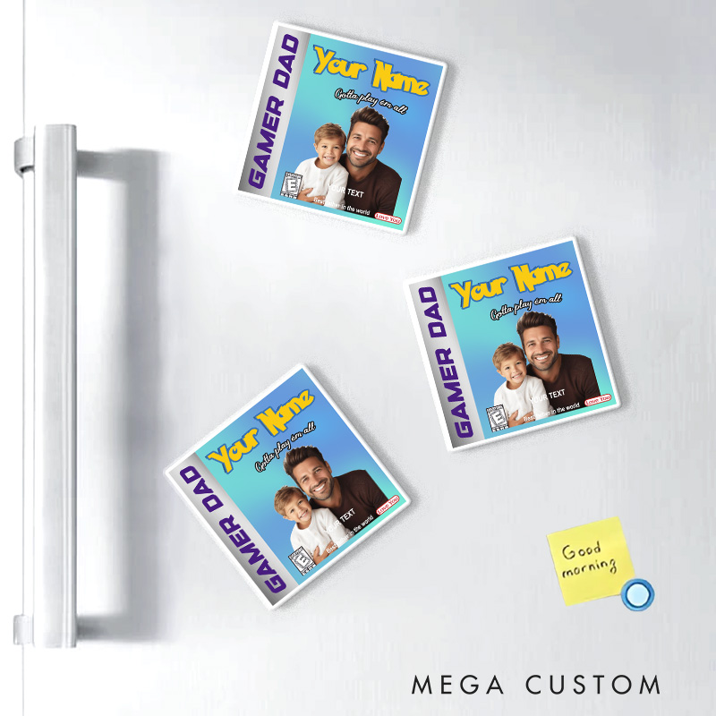 Personalized Game Card Cover Fridge Magnets for Dad Gamers Magnets Father's Day Anime Lovers Gaming Fridge Decal