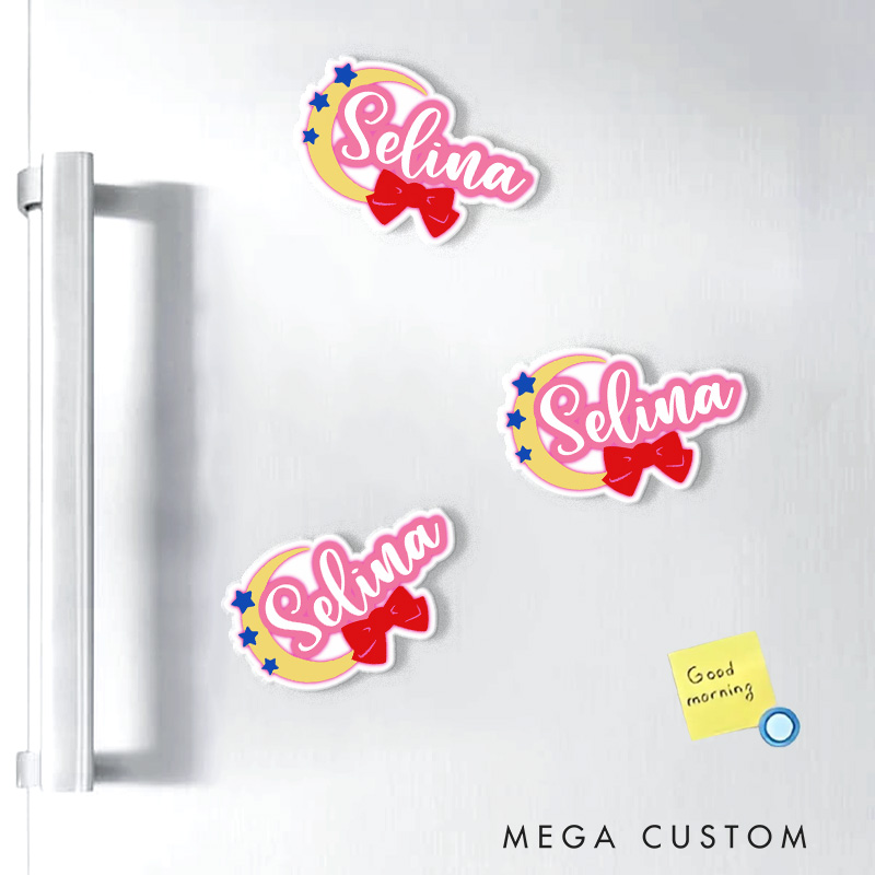 Personalized Retro Anime Moon Fridge Magnets Japanese Manga Comic Magnets for Anime Lovers Fridge Decal