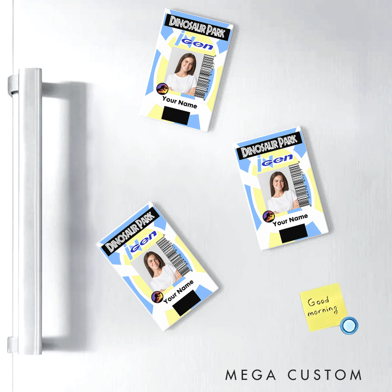 Personalized Park Gen Lab Tech Movie Fridge Magnets Dinosaur Magnets for Movie Lovers 90s Park Guest Fridge Decal