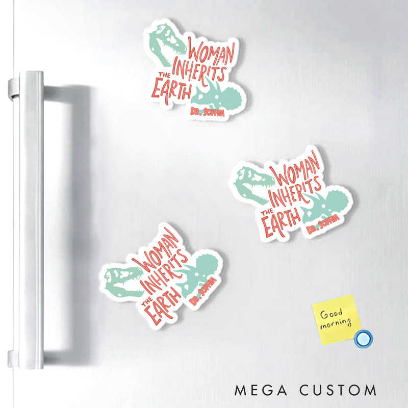 Personalized Woman Inherits Earth Movie Fridge Magnets Dinosaur Magnets for Movie Lovers 90s Park Guest Fridge Decal