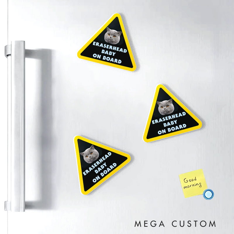 Personalized Vintage Baby on Board Movie Fridge Magnets Retro Film Magnets Photo Fridge Decal