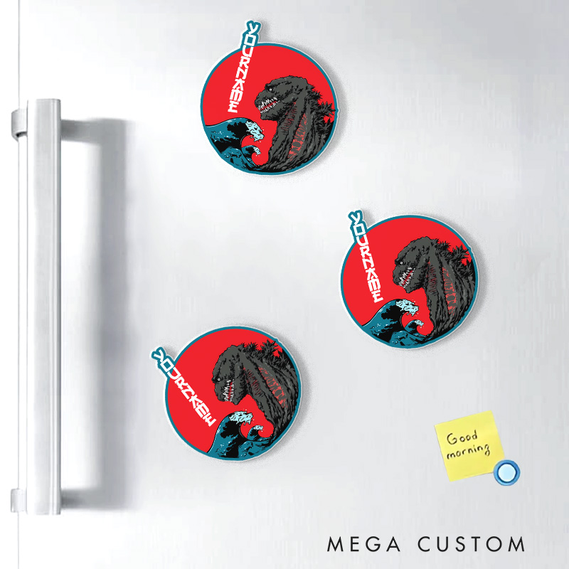 Personalized Japanese Monster Last Funny Movie Fridge Magnets Kaiju Movie Magnets for Monster Film Lovers Halloween Fridge Decal