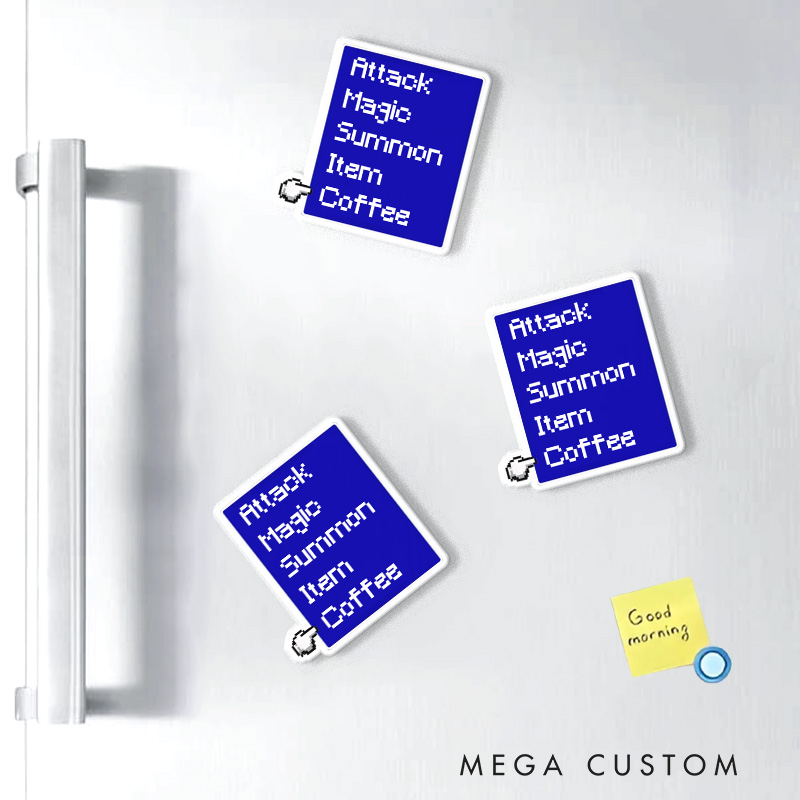 Personalized Fantasy Game Fridge Magnets Operation Menu Video Game Magnets Geek Gaming Nerd Fridge Decal