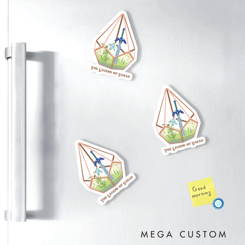 Personalized Master Sword Gamer Fridge Magnets Video Game Magnets Geek Fridge Decal