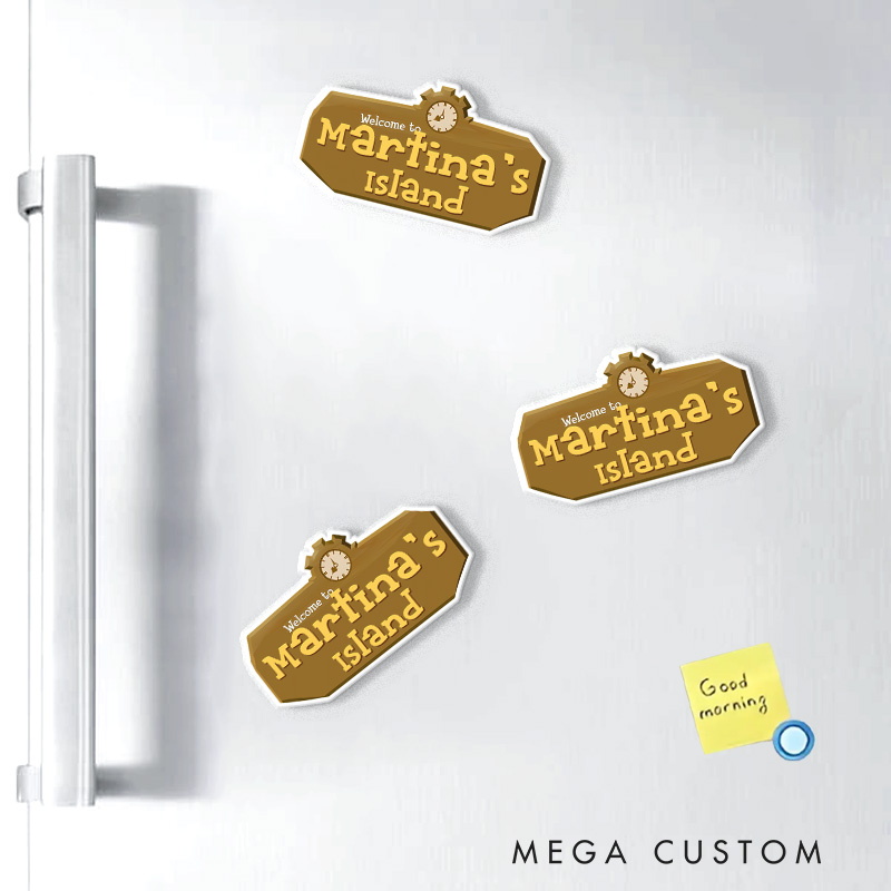 Personalized Your Island Fridge Magnets Video Game Magnets Island Building Game Fridge Decal