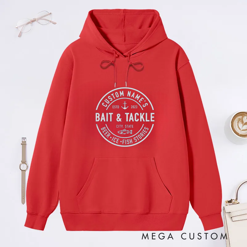 Personalized Classic Bait and Tackle Fishing Classic Hoodie Custom Fishing Gift for Anglers
