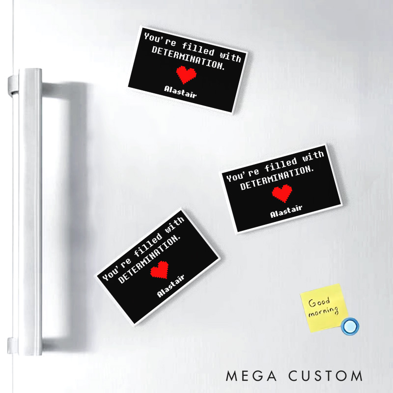 Personalized Determination Pixel Game Fridge Magnets Video Game Magnets Motivational Game Fridge Decal