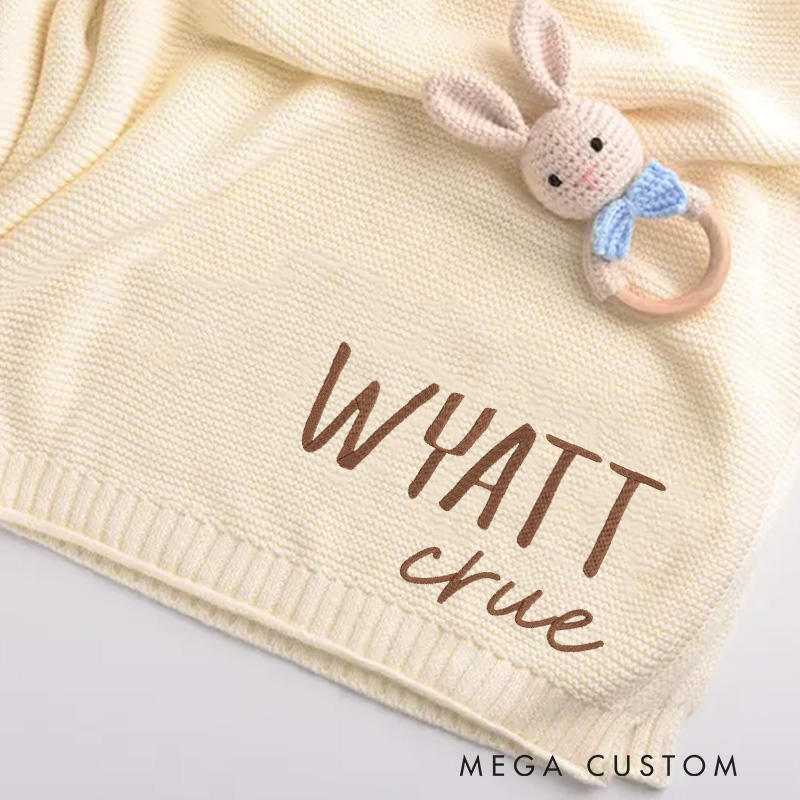 Personalized Embroidery Baby Blanket with Name Newborn Baby Gift Baby Shower Gifts