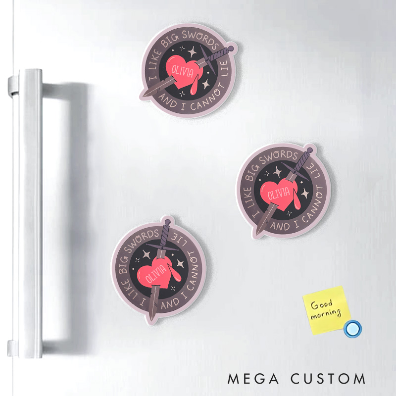 Personalized I Like Big Swords Fridge Magnets DND Game Magnets Dungeons and Dragons Gamers Fridge Decal