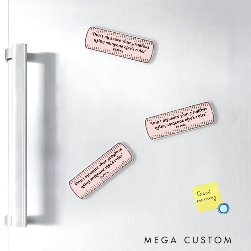 Personalized Progress Ruler Artist Fridge Magnets Cat Funny Humor Magnets Art Lover Illustration Fridge Decal