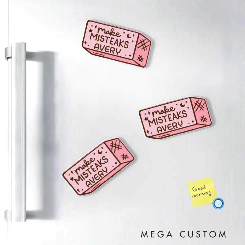 Personalized Make Misteaks Artist Fridge Magnets Eraser Rubber Motivational Magnets Art Lover Illustration Fridge Decal