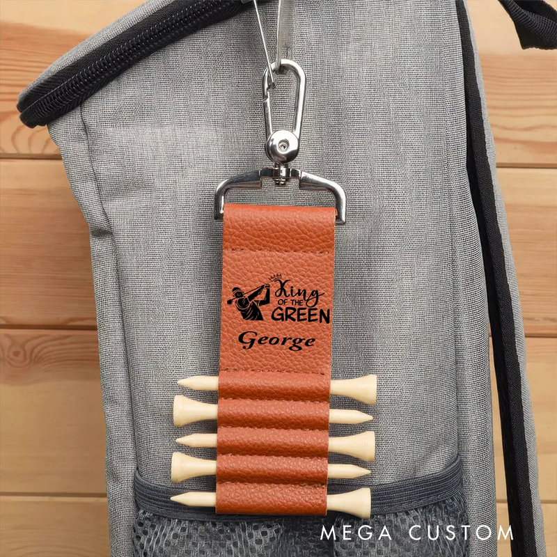 Personalized Golf Tee Holder Keychain with Custom Name and Unique Designs