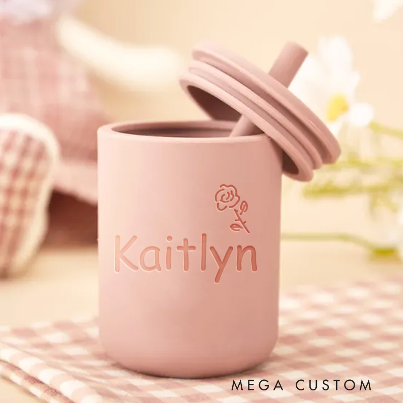 Personalized Delicate Engraved Baby Name Cup for Everyday Use Stylish Design Sippy Cup Baby Tumbler Gifts Nursery Gift