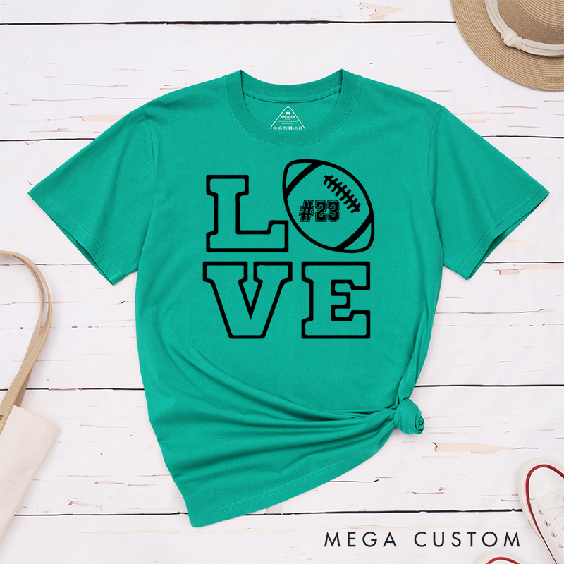 Personalized American Football and Rugby T-Shirts Featuring Custom Number for True Fans