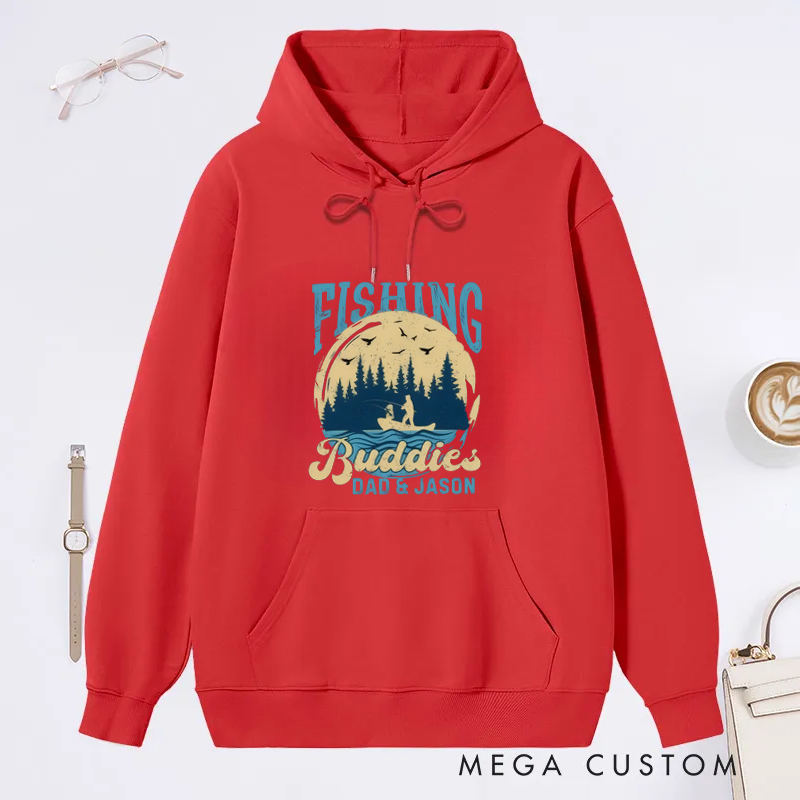 Personalized Fishing Buddy Classic Hoodie Perfect Gift for Outdoor Fishing Enthusiasts