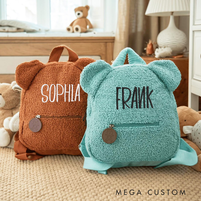 Personalized Embroidered Teddy Bear Backpack for Kids Unique Child's Gift First Day of School Gift