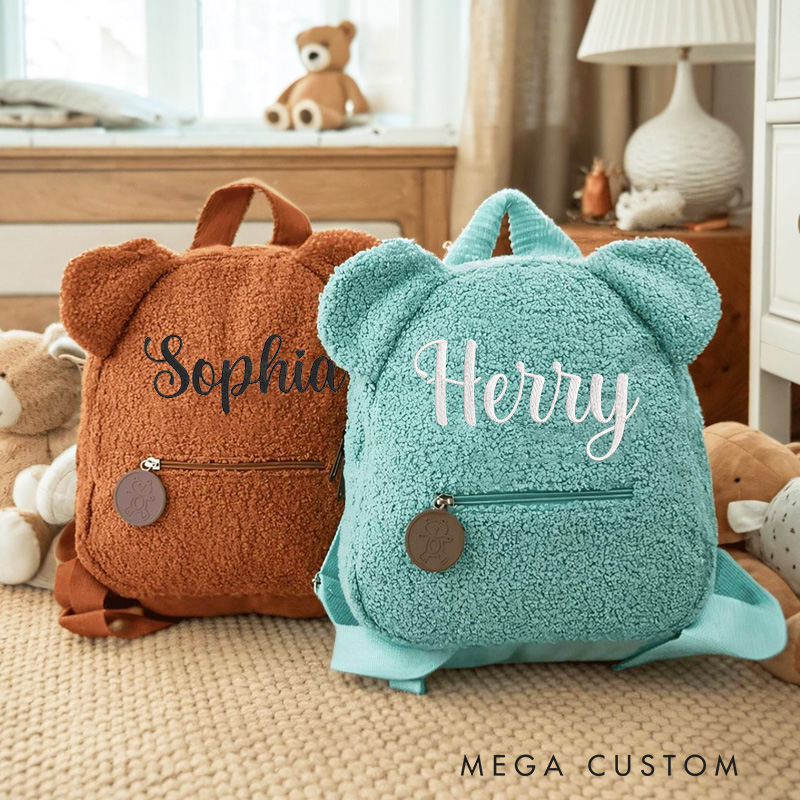 Personalized Embroidered Teddy Bear Toddler Backpack Back to School Gifts
