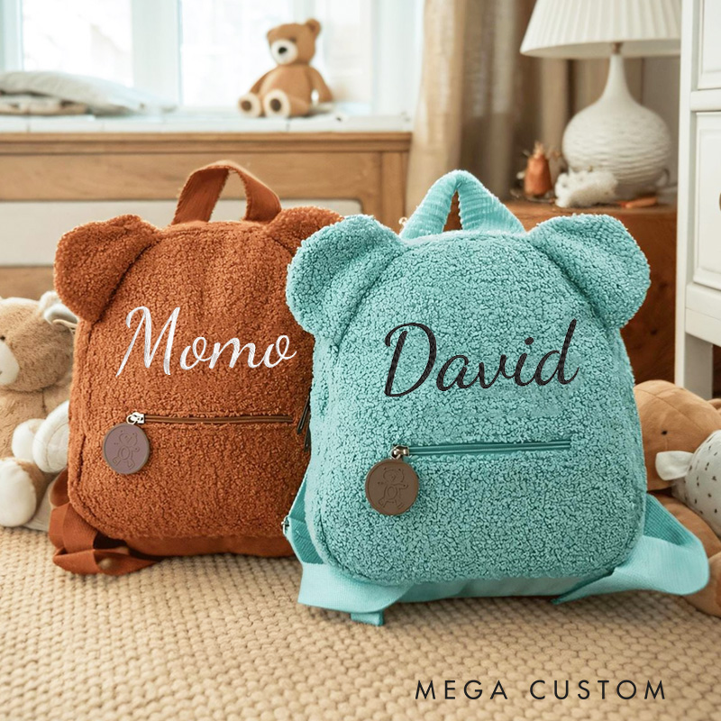 Personalized Embroidered Teddy Bear Toddler Backpack Cute Child's Gifts