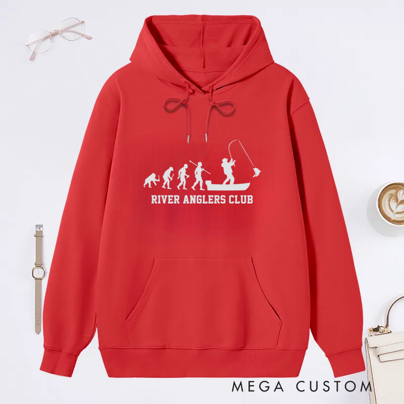 Personalized Evolution Fishing Classic Hoodie Perfect Gift for Fishing Enthusiasts and Club Members