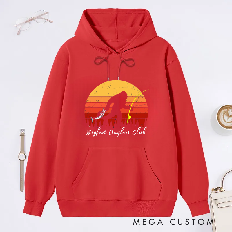Personalized Retro Sunset Fishing Classic Hoodie Gift  for Fishing Enthusiasts