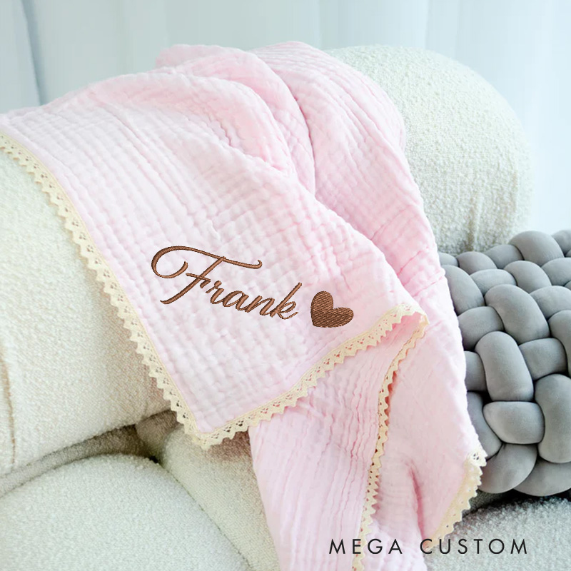 Personalized Embroidered Baby Name Blanket Baby Shower Gift Newborn Baby Gifts Nursery Blanket
