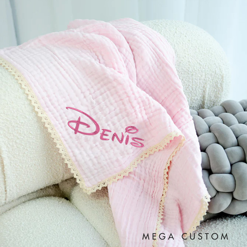 Personalized Embroidered Baby Blanket Cozy Soft Cotton Knit with Name Blanket Baby Shower Gifts Baby Gift for Newborns