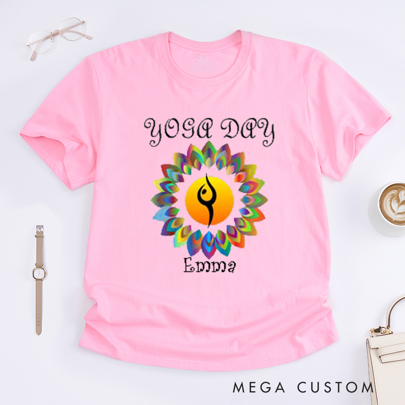 Personalized Yoga T-Shirt Meditation T-shirt Girl Yoga T-Shirt Yoga ustom Tee Yoga Class Shirt Yoga Gifts Yoga Group Shirt