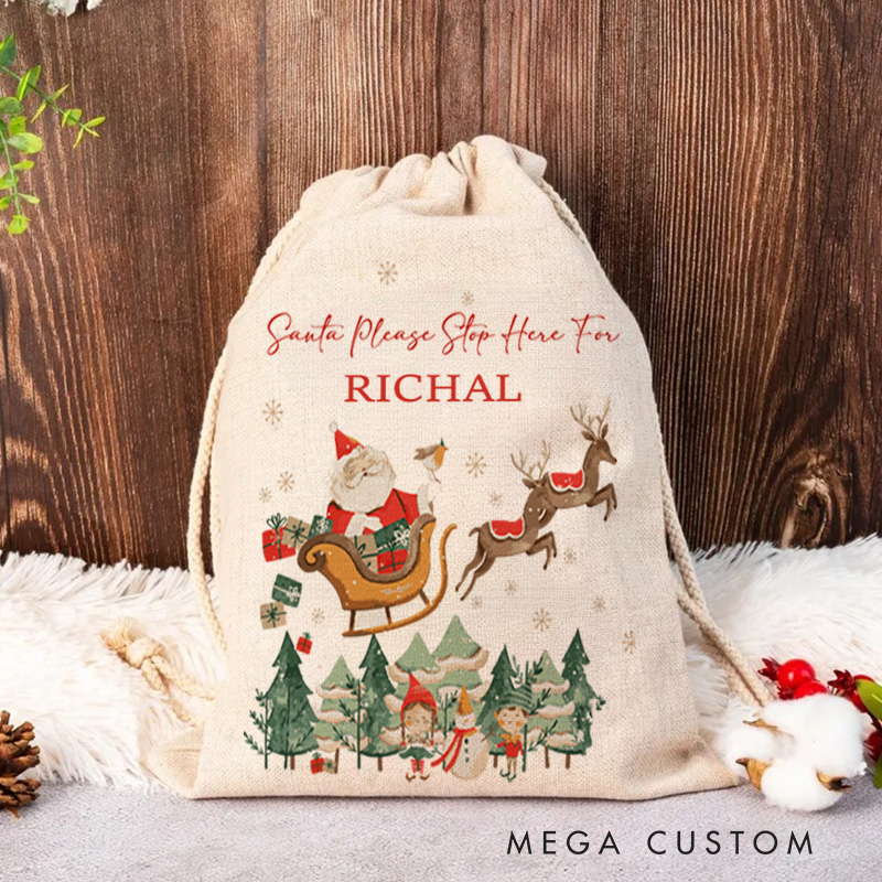 Personalised Christmas Gift Bag For Baby Baby's First Christmas Santa Delivery Sack Baby Christmas Gift