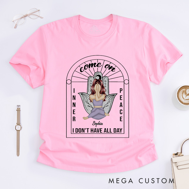 Personalized Yoga Come On Inner Peace T-Shirt Gift for Yourself Gift For Women Gift for Yoga Lover