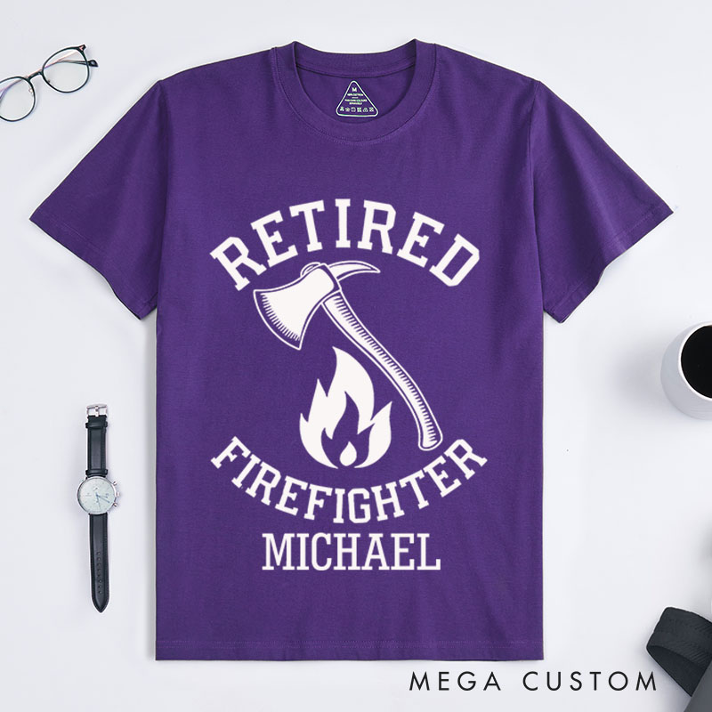 Personalized Firefighter T-Shirts Retired Firefighter Emblem Design Fashion Design T-Shirts