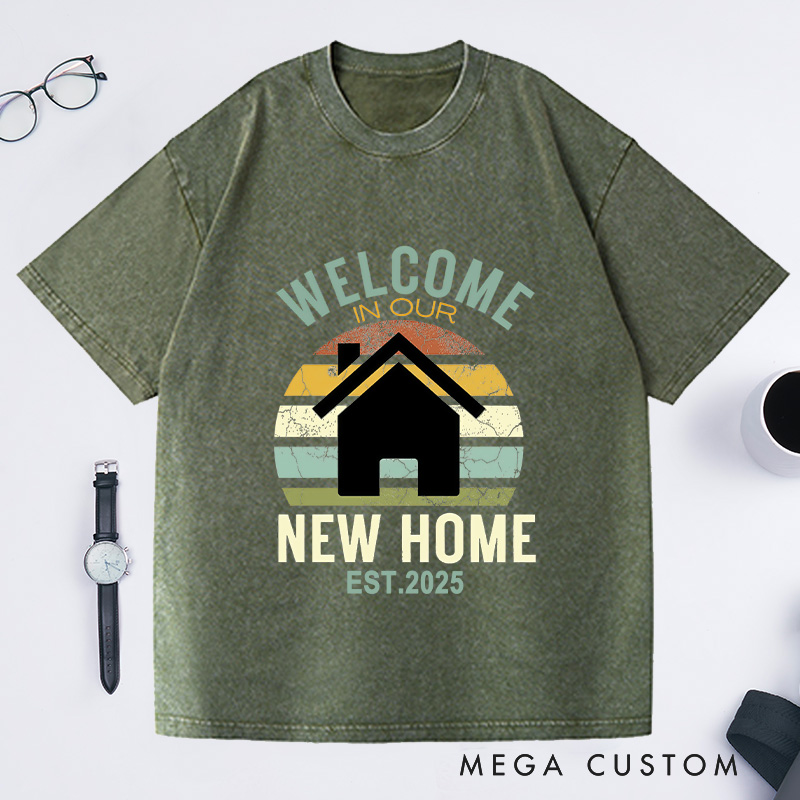 Personalized Welcome New Home T-Shirt Housewarming Custom Retro Celebration Keepsake