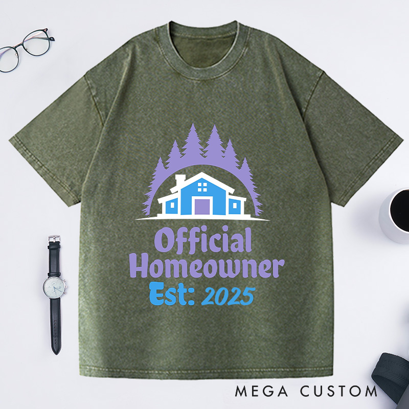 Personalized Custom Official Homeowner T-Shirt Housewarming Forest Cabin Gift