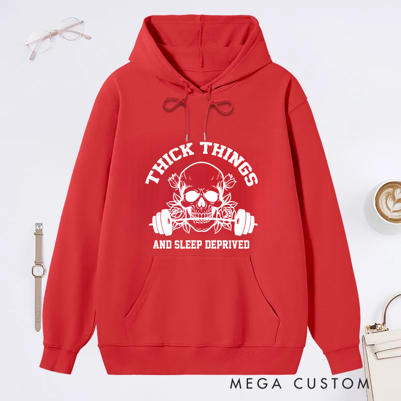 Personalized Gym Lover for Her Flowers Skeleton with Barbells Classic Hoodies