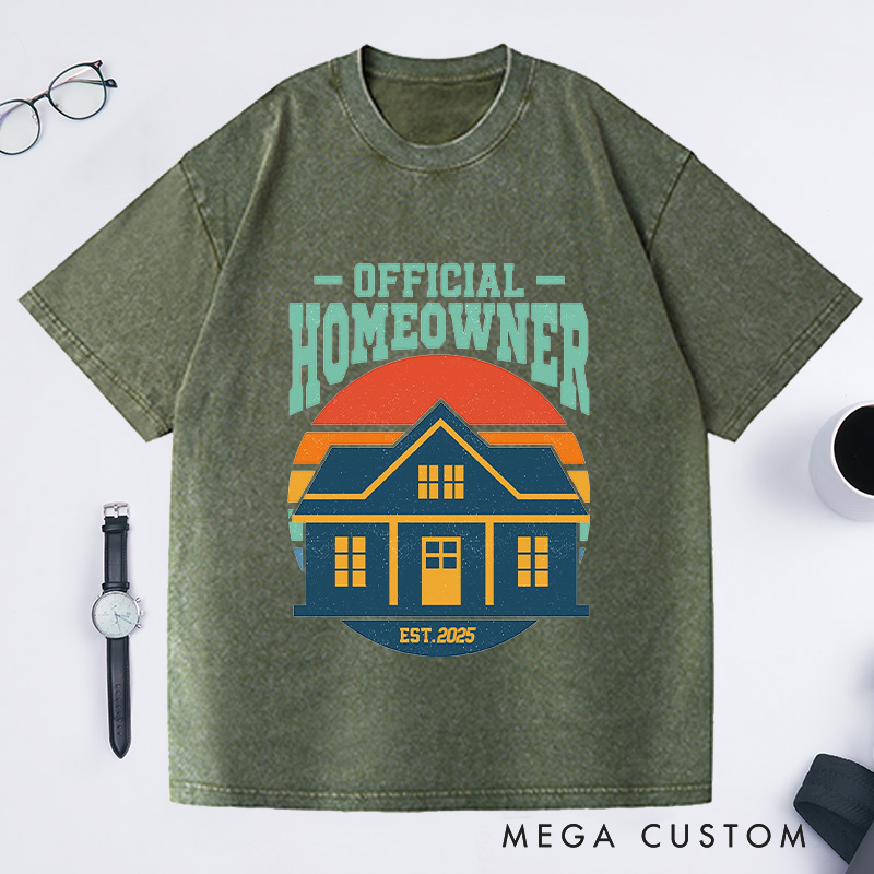 Personalized Official Homeowner T-Shirt Retro House Graphic