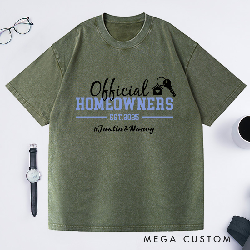 Personalized Key & Tag Homeowner Custom Year Washed T-shirt