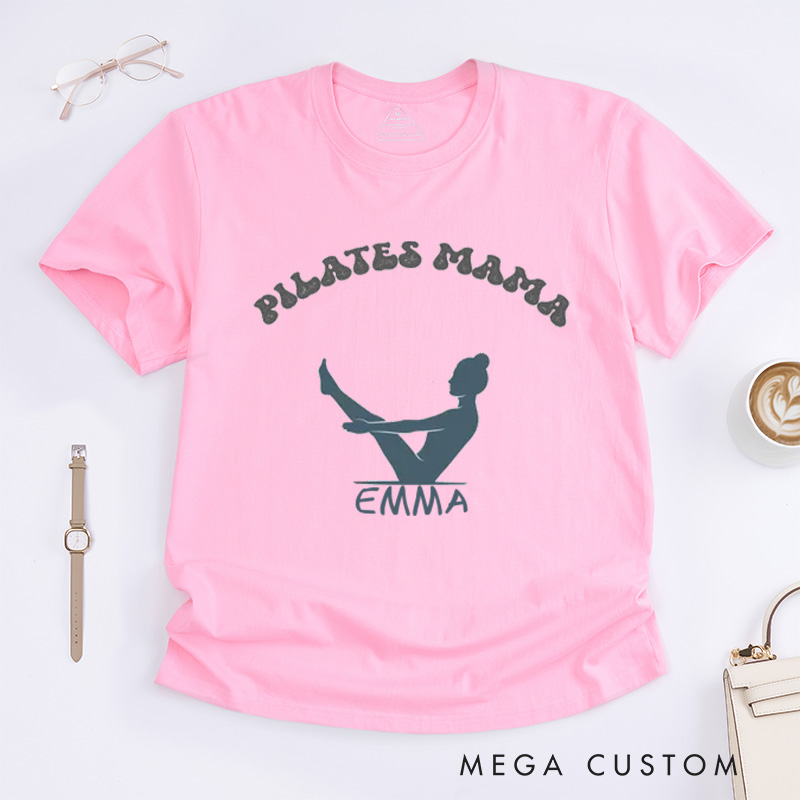 Personalized Pilates Yoga T-Shirt Gift for Pilates and Yoga Instructor Yoga Lover Gift Workout Yoga Girl Pilates Pose Tee Gift