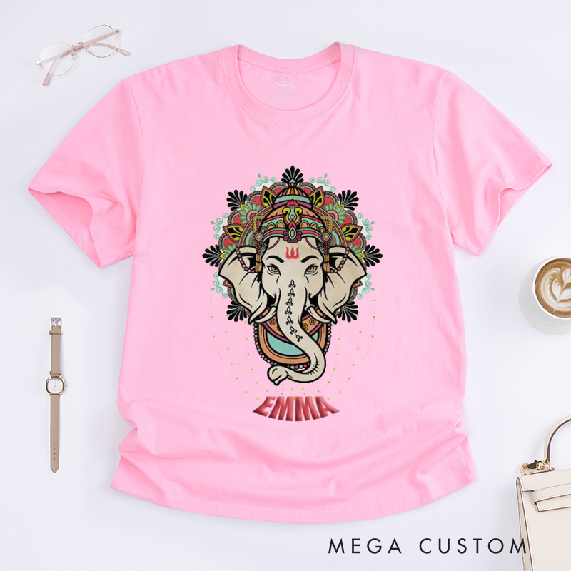 Personalized Iconic Ganesha T-Shirt Spiritual Yoga Meditation T-Shirt Religious T-Shirt Ganesh Lover T-Shirt Yoga Gift