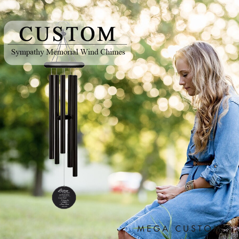 Personalized Listen to the Wind Memorial Chime Custom Memorial Wind Chime In Memory of Gifts Meaningful Bereavement Gifts