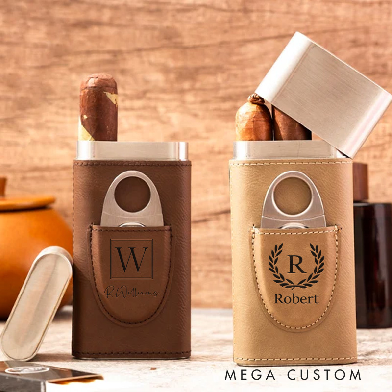 Personalized Engraved Cigar Case Bachelor Party Gifts Gifts for Dad or Boyfriend Birthday Gifts