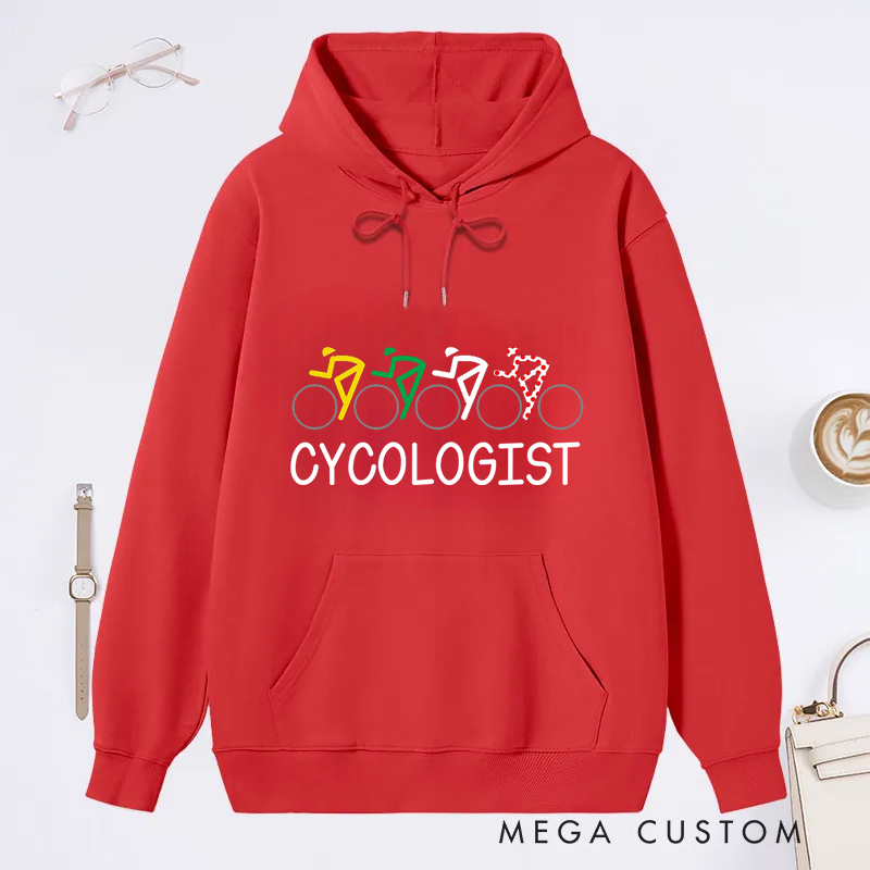 Personalized Bike Lover Cycling Cyclists in Iconic Jersey Colors Four Bikers Classic Hoodies