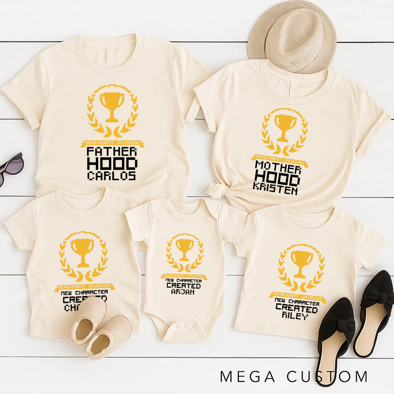 Personalized New Achievement Family Matching T-Shirts New Father Mothe