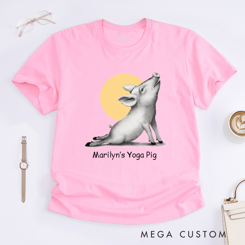 Personalized Vintage Style Animal Yoga Classic T-Shirt Meditation Series The Upper Facing Pig  Kindness And Respect for All T-Shirt