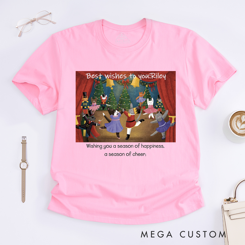 Personalized Ballet Dance T-Shirt Custom Name Animal Dance Shirt for Boys and Girls Unique Festive Season Cheer Tee Birthday Present