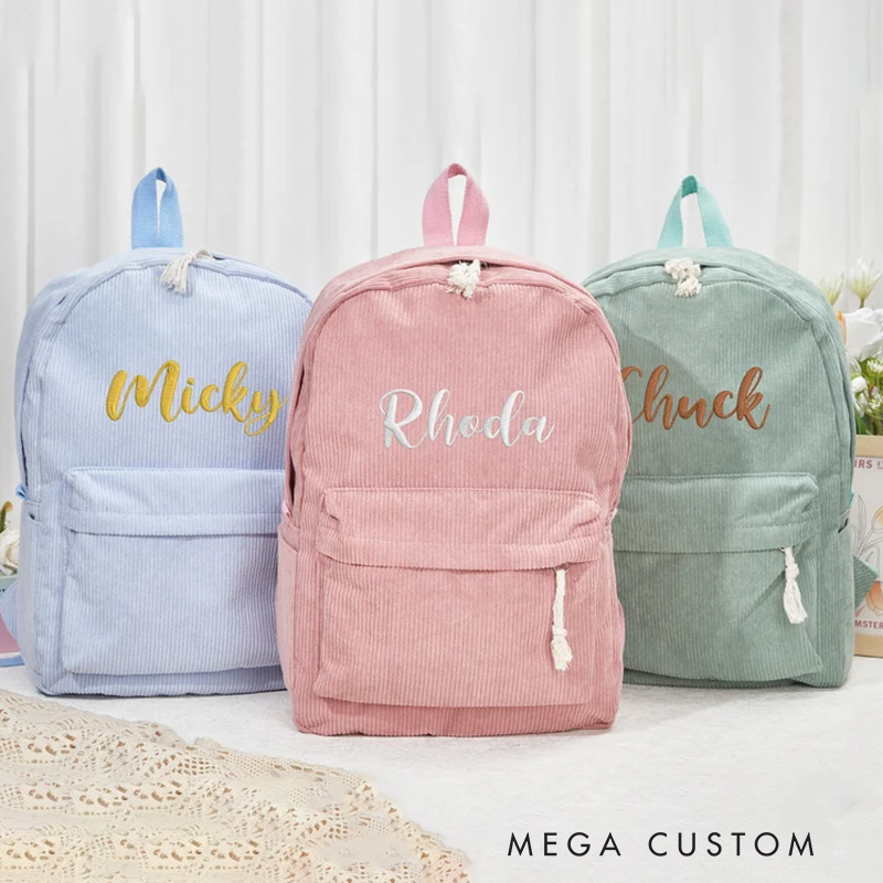 Personalized Embroidered Name Toddler Backpack Kids School Bag Book Bag with Name Birthday Gift