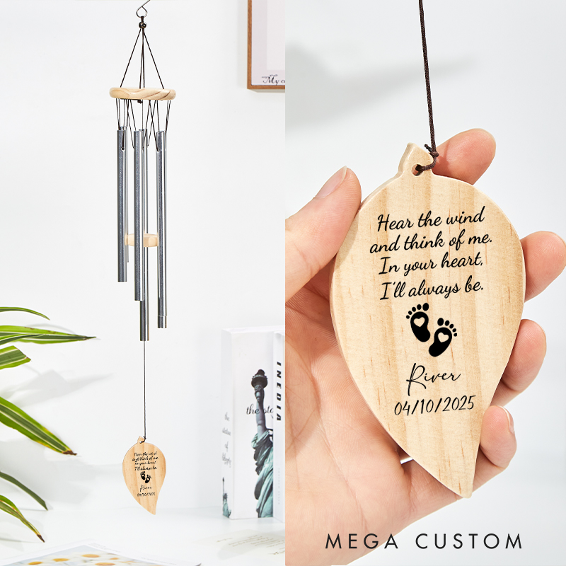 Personalized Memorial Wind Chimes for Infant Loss Sympathy Gift for Miscarriage Pregnancy Loss and Angel Baby Keepsake