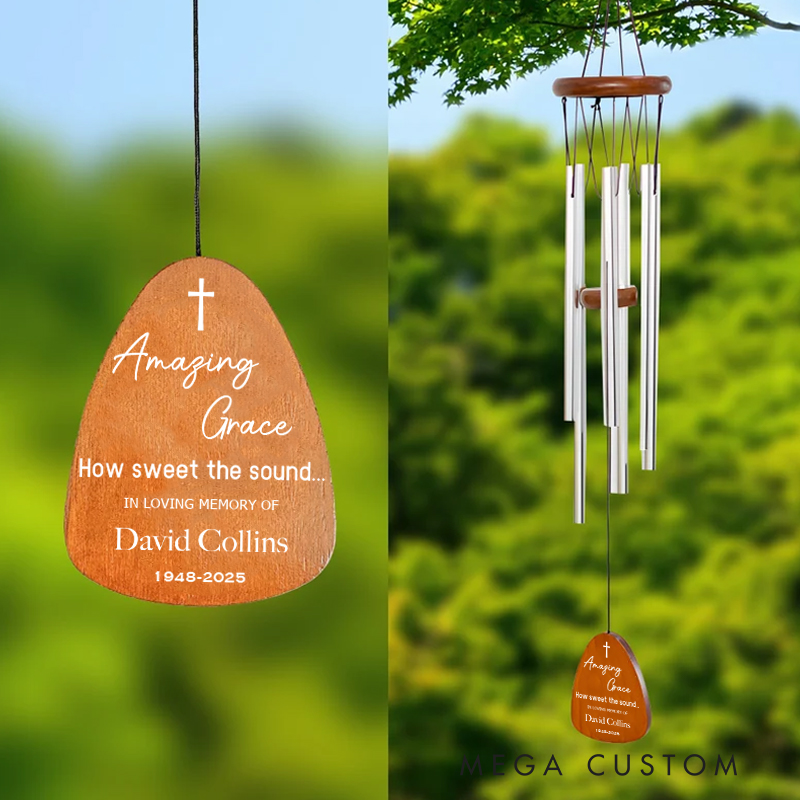 Personalized Amazing Grace Memorial Wind Chime Sympathy Gift Bereavement Gift Remembrance Gift in Loving Memory of Wind Chime