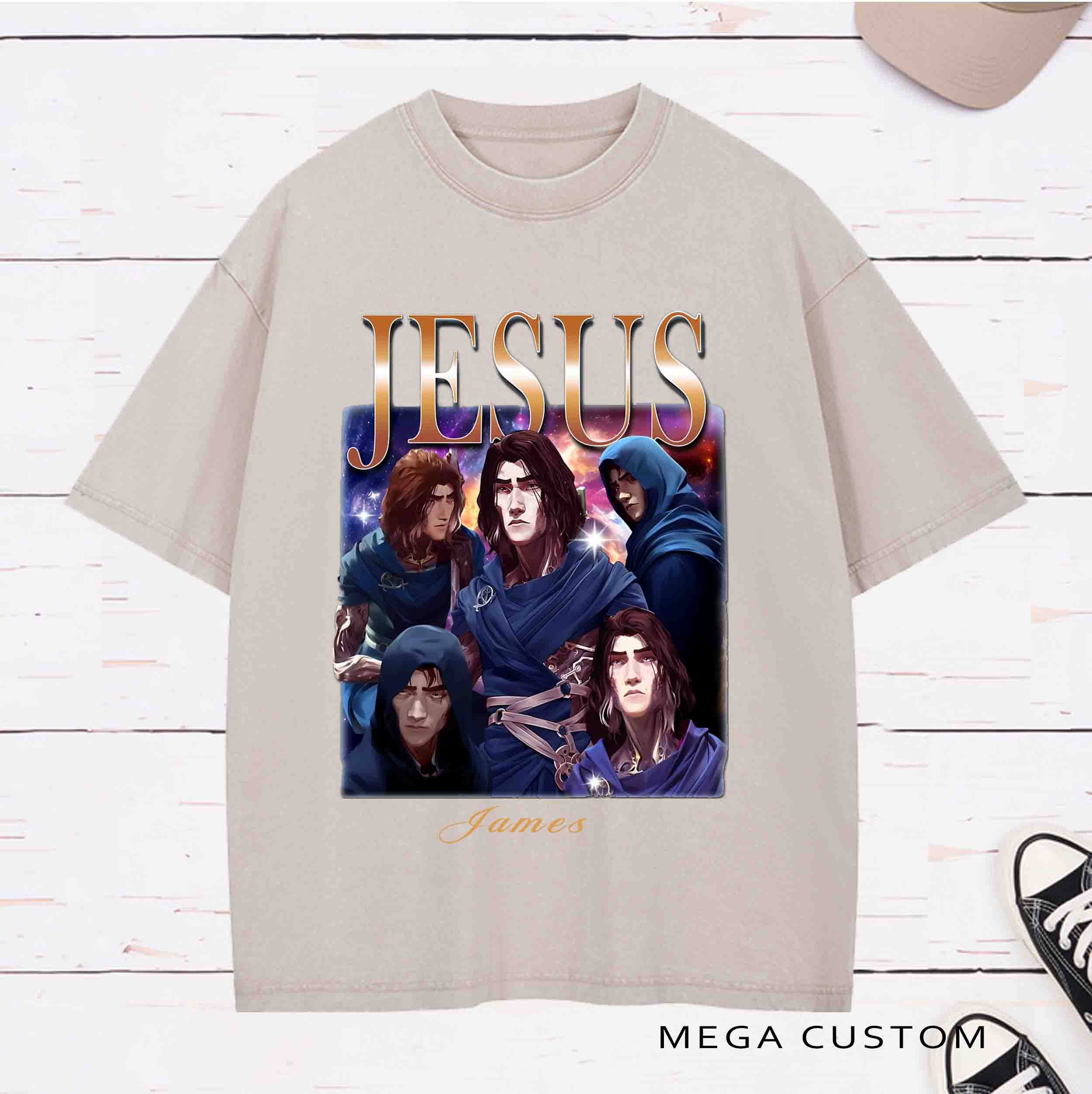 Personalized Character  Viktor Jesus Washed T-Shirt with Name Birthday Easter Gift for Christian