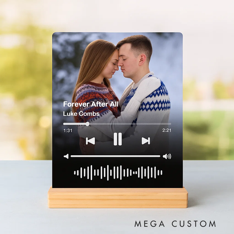 Personalized Photo Night Light Plaque and Music Love Gift and Christmas Gift and Custom Frame and Bedroom Decor and Custom LED Night Light