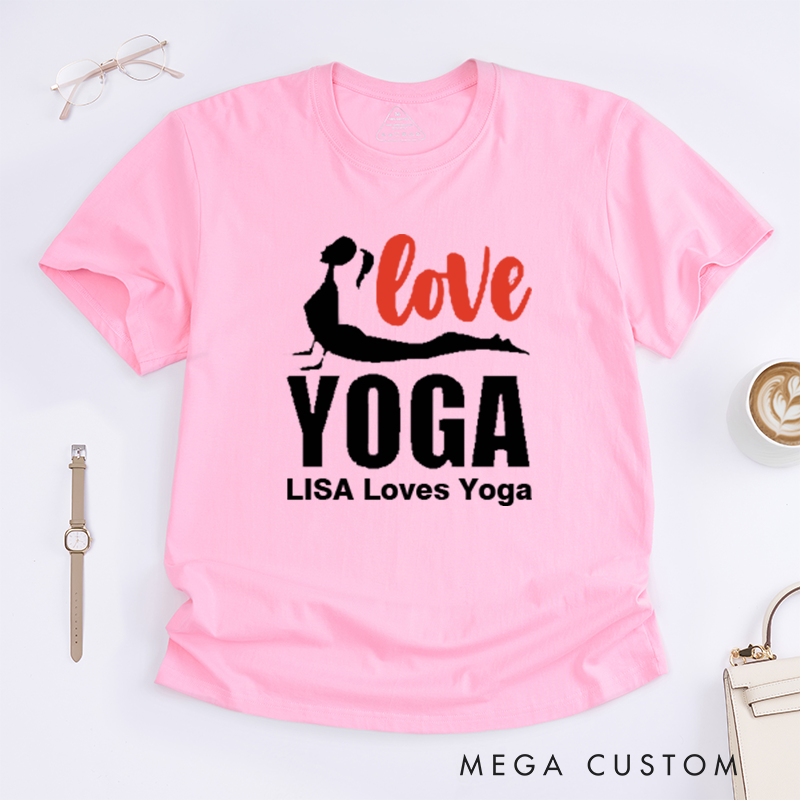Personalized Love Yoga T-Shirt Yoga Poses T-Shirt Yoga Group T-Shirt Yoga Lover T-Shirt for Gift