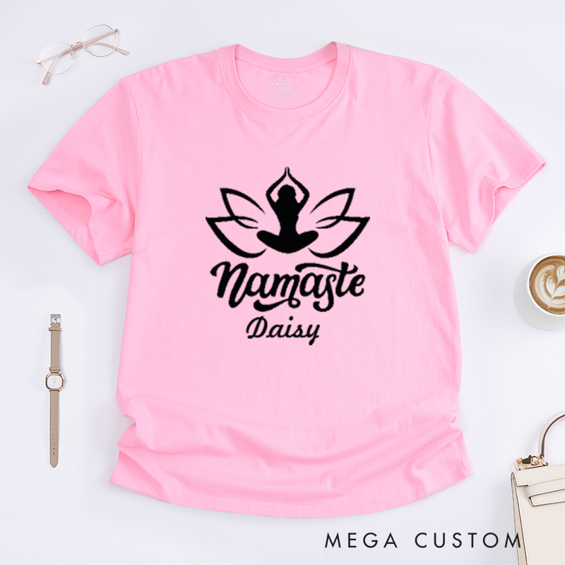 Personalized Yoga Namaste T-Shirt Mandala Yoga Lover T-Shirt Lotu T-Shirt Yoga Pose T-Shirt Meditating Gift T-Shirt